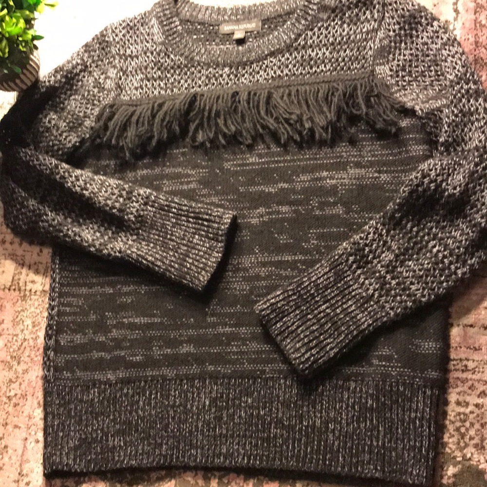 Banana Republic Fringe Sweater Wool Blend